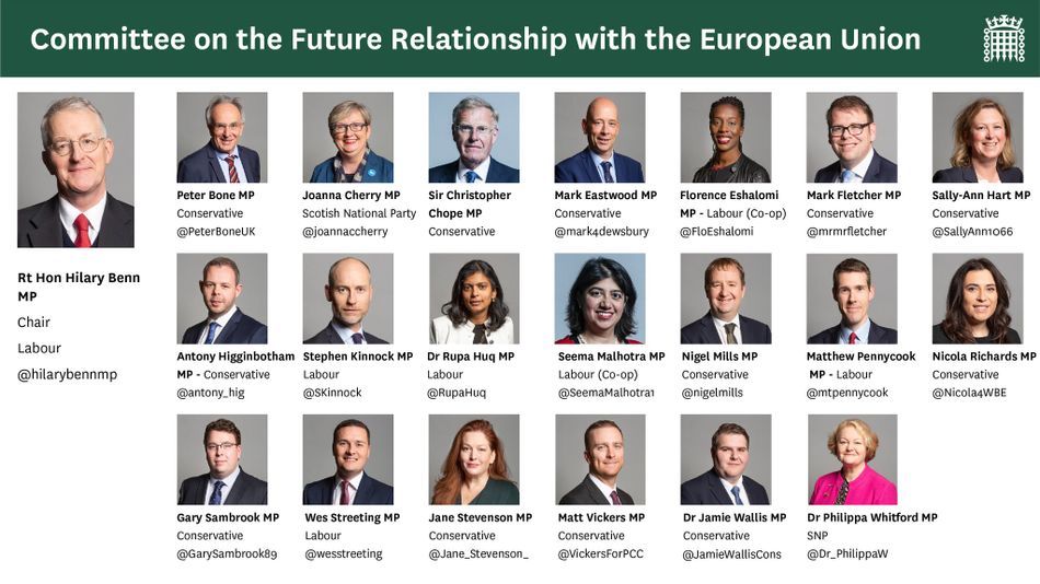 An image produced by the department shows the MPs who will be on the committee—but something is missing... Photo: Twitter/CommonsFREU