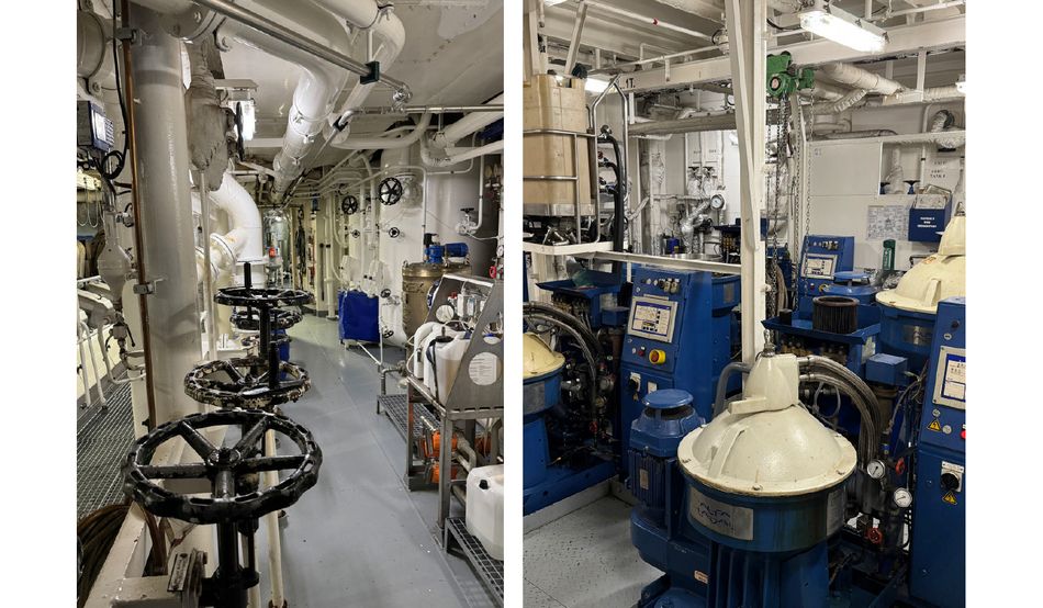 The ship’s engines are so hot they can melt the soles of shoes if engineers don’t move fast enough. Images courtesy of James Ball.