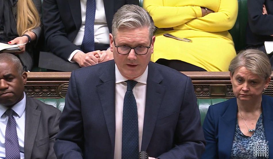 Keir Starmer making a statement in the House of Commons on the Iran war. Image: Alamy