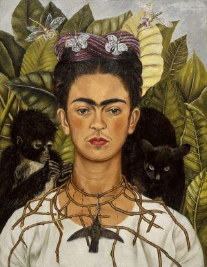 Frida Kahlo, Self-Portrait with Thorn Necklace and Hummingbird. Photo: Nickolas Muray Collection, Harry Ransom Humanities Research Center, The University of Texas at Austin
