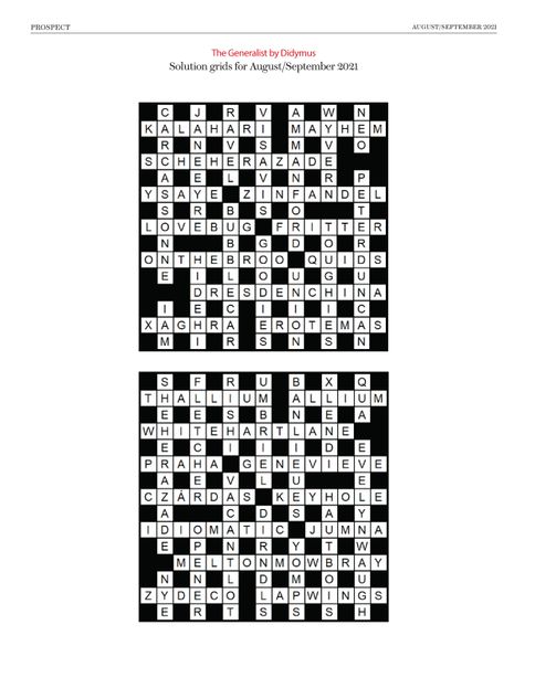 Prospect Crossword and Puzzles - October 2021