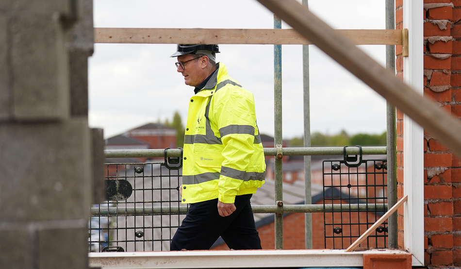 Keir Starmer visited a housing development in Derby in 2024. Image: PA Images