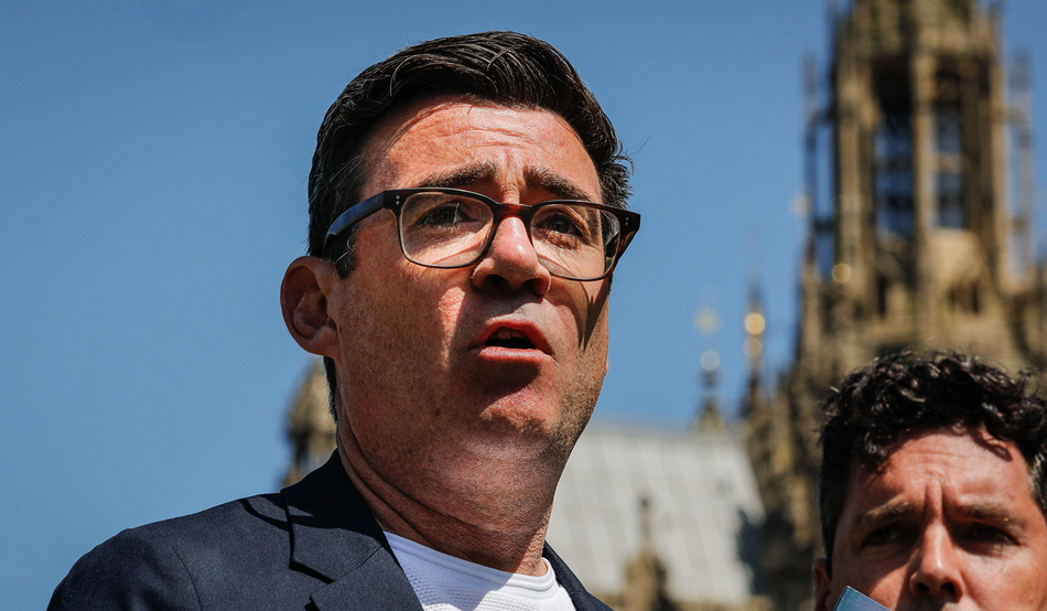 Andy Burnham speaking to press in May this year. Image: Imageplotter/Alamy