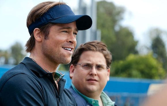 C5WMCK MONEYBALL 2011 Columbia TriStar film with Brad Pitt at left and Jonah Hill. Photo Melinda Gordon