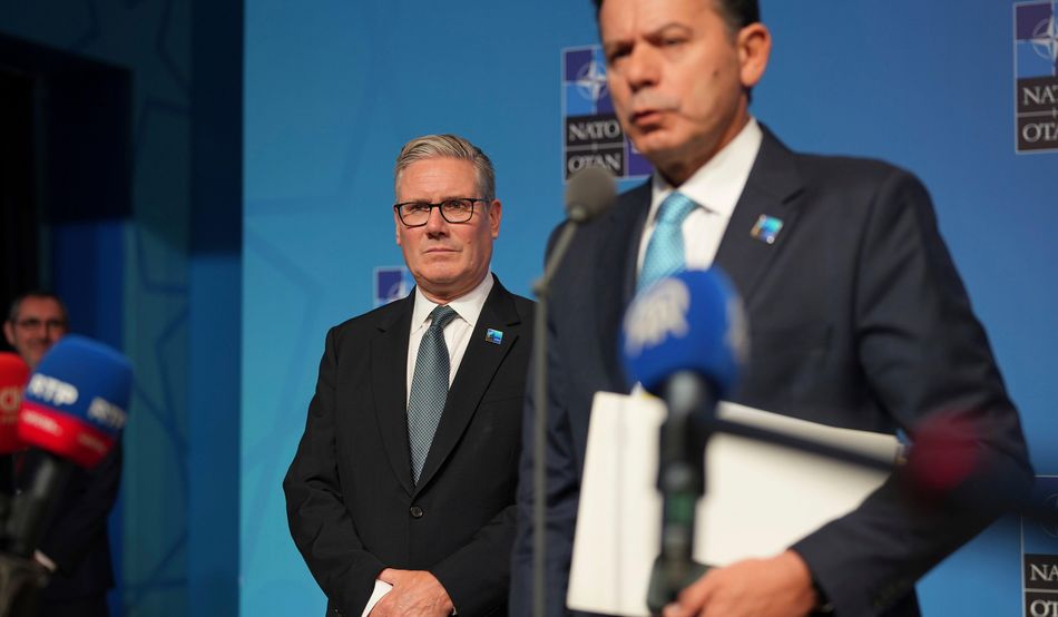 Keir Starmer waiting to speak to the press at the Nato summit in Ankara. Image: Alamy