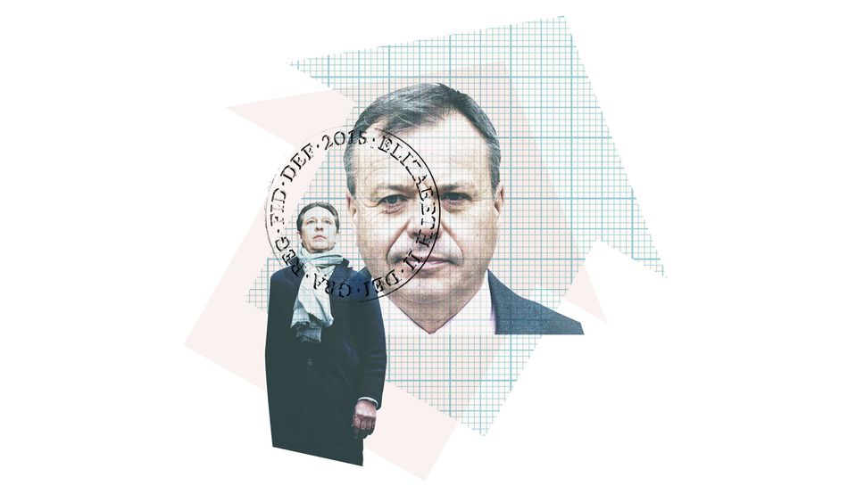 Wealth whisperers: Reform’s new treasurer, the billionaire Nick Candy, and long-time supporter Arron Banks . Illustration by Alamy / Shutterstock / Prospect