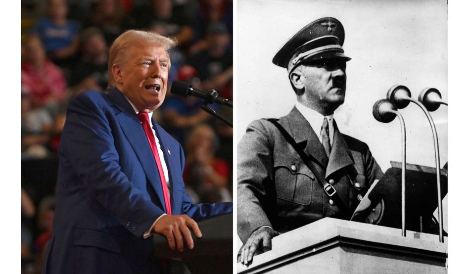 Similar but different: Trump’s rhetoric, particularly on immigration, has some parallels with Hitler’s language towards Jewish people. Credit: Associated Press / Keystone Press / Alamy