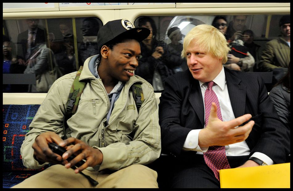 Boris Johnson on the tube in 2011. © BackBoris2012 campaign