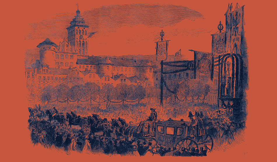 An imagined scene of the coronation of the King and Queen of Prussia in Königsberg. Image: Penta Springs Limited / Alamy 