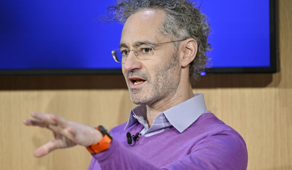 Alex Karp, Palantir CEO, speaks in Davos in 2023 © Shutterstock