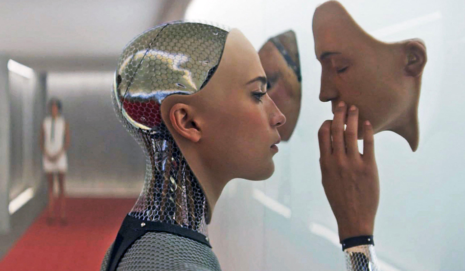 Facing the future: a still from the 2014 film Ex Machina, in which Alicia Vikander plays a humanoid robot