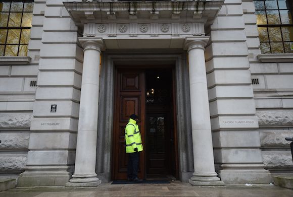 An entrance to the Treasury building. Photo: Kirsty O'Connor/PA Archive/PA Images