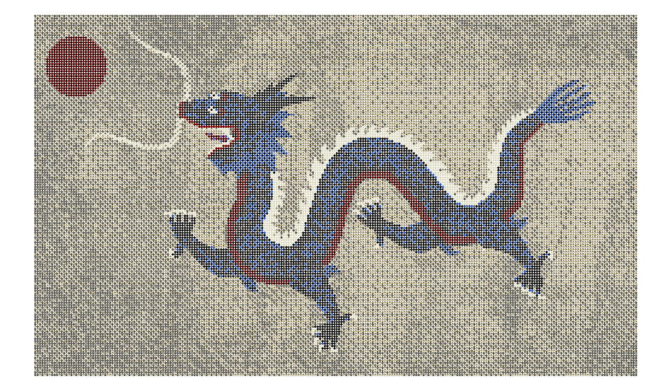 A stitch in time: “China Flag” (2024) by Ai Weiwei is made from hundreds of thousands of hand-stitched buttons. Image: Ai Weiwei Studio, courtesy Lisson Gallery