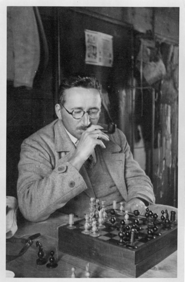 Intellectually isolated: Friedrich Hayek  playing chess with himself in Cambridge  during the Second World War. Image courtesy of the estate of FA Hayek