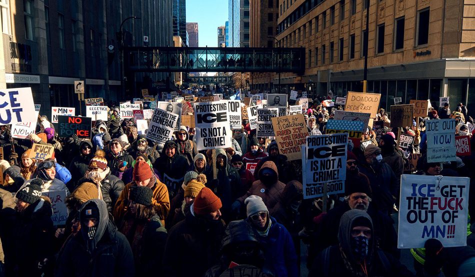 Mass movement: Protesters against ICE in Minneapolis, Minnesota earlier this year. Image: Alamy