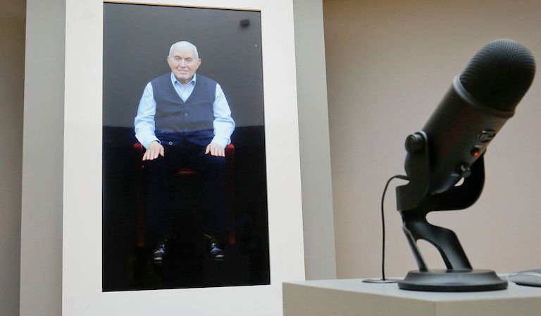 Survivor: visitors to the Museum of Jewish Heritage have the chance 
to hear from Pinchas Gutter. Photo: © Associated Press / Alamy Stock Photo