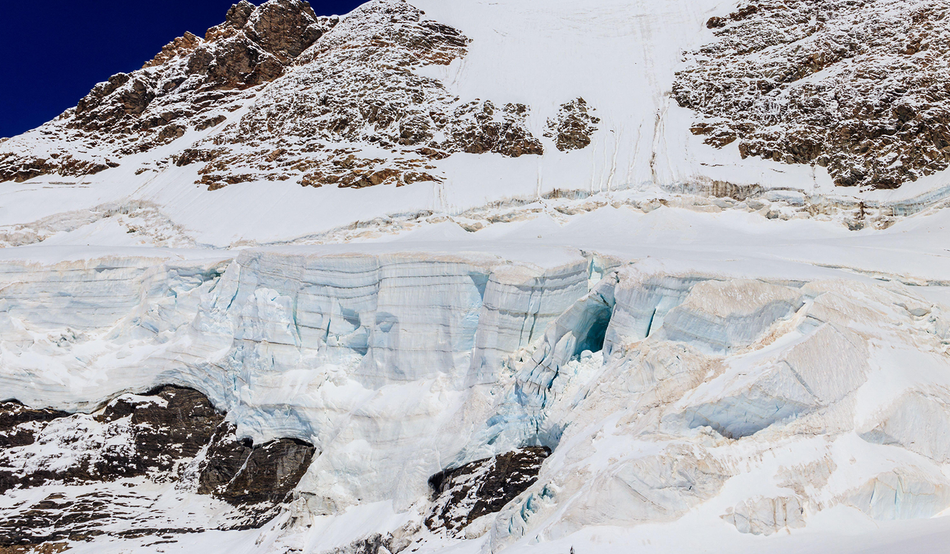 Permafrost snow in the Swiss Alps. 