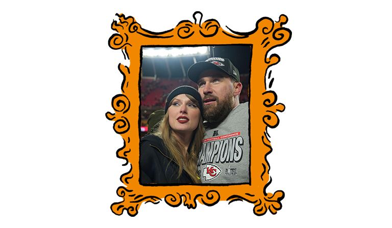 Taylor Swift with Travis Kelce © Associated Press / Alamy