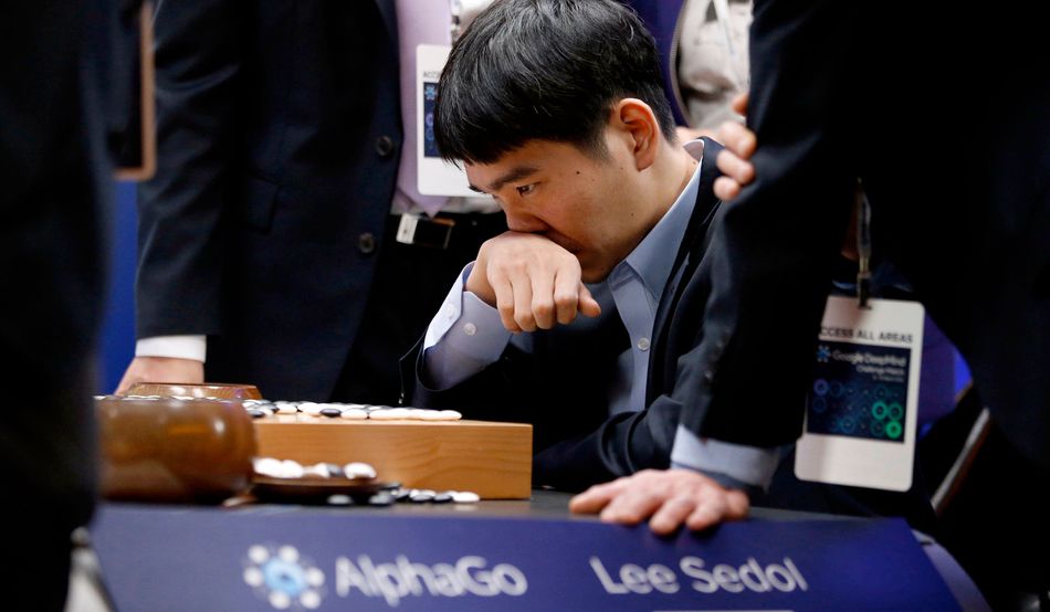 Man vs machine: Go champion Lee Sedol faces a new kind of opponent. Image: Associated Press / Alamy Stock Photo