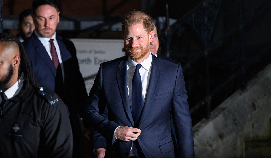 The Duke of Sussex leaving the High Court on day one of his court case against Associated Newspapers Limited, 19th January. Photo by Doug Peters/EMPICS/Alamy Live News