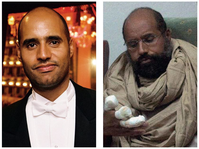 The transformation of Saif al-Islam Gaddafi, from the early 2000s to his capture in 2011 © ABACA Press / Alamy