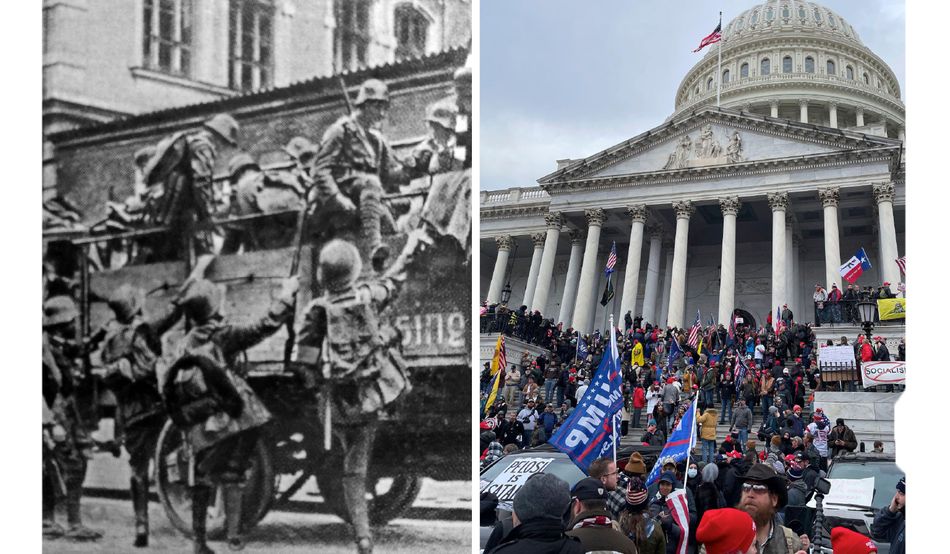 Historical rhymes? Some have compared the Beer Hall Putsch of 1923, when the Nazis attempted to seize power in Munich, with the storming of the US Capitol on 6th January 2021. Credit: World History Archive / Associated Press / Alamy