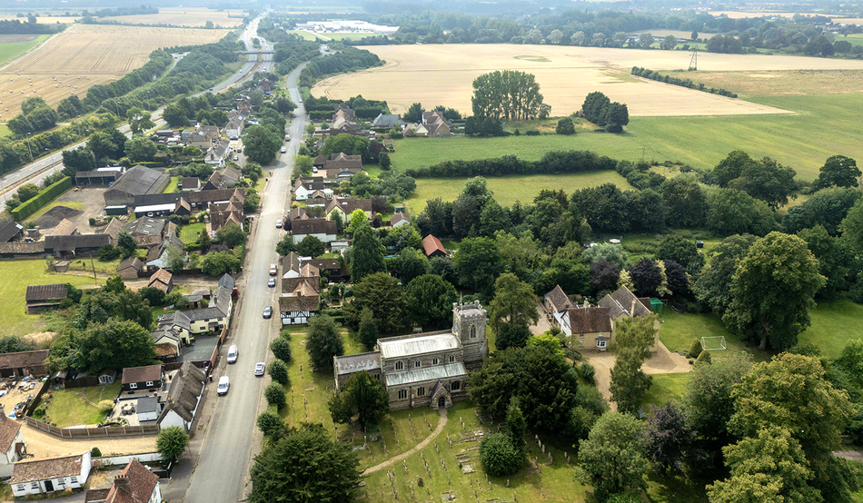 The village of Tempsford, around which the government is currently planning a new town of up to 300,000. Image: Paul Grover / Shutterstock