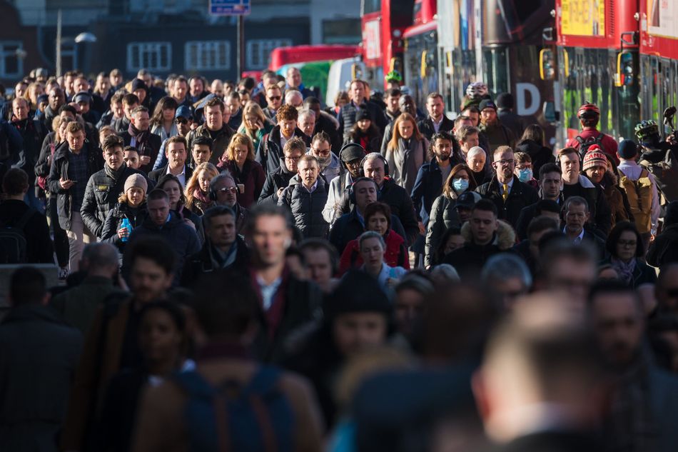 A crowd in central London. Photo: Vickie Flores/LNP/Shutterstock
