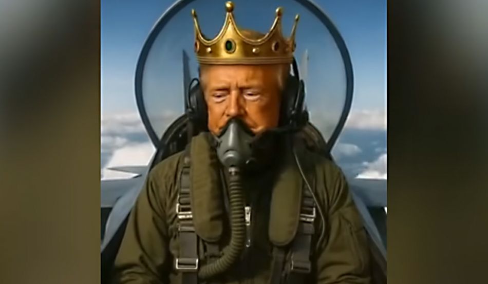 Scattergun: an AI video of Donald Trump in a fighter jet. Image by AI via YouTube