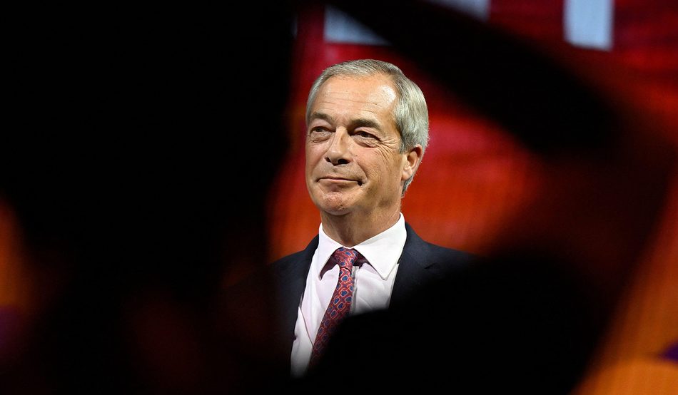 Nigel Farage at the Bitcoin 2025 conference, 29th May 2025, in Las Vegas, Nevada. Photo by Alamy/David Becker/ZUMA Press Wire)