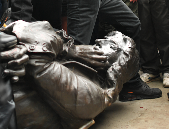 Modern myth-making: Bristol’s statue of Edward Colston was erected in 1895, almost 200 years after his death and pulled down in June. Photo: Ben Birchall/PA Wire/PA Images
