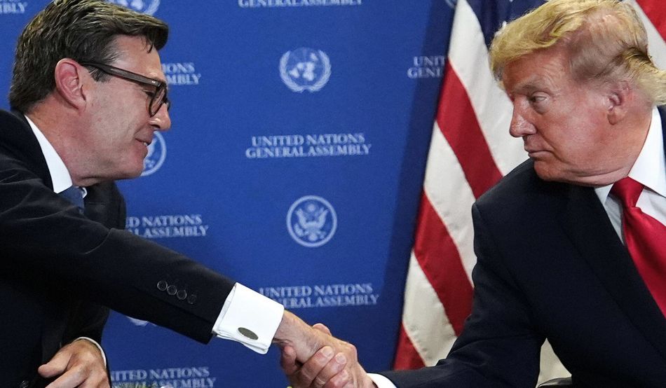 Andy Burnham and Trump meet for the first time at the UNGA. Image: Alamy