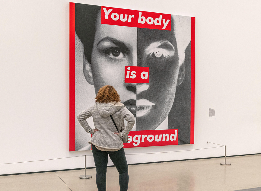 An urgent message: Barbara Kruger’s “Untitled (Your Body is a Battleground)” (1989) on display at the Broad Museum in LA in 2022. Image: Gerry Matthews / Alamy