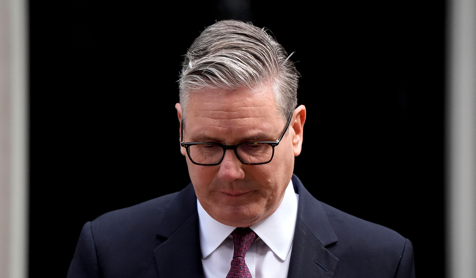 Keir Starmer during his resignation address on the steps of Number 10 Downing Street. Image: PA Images