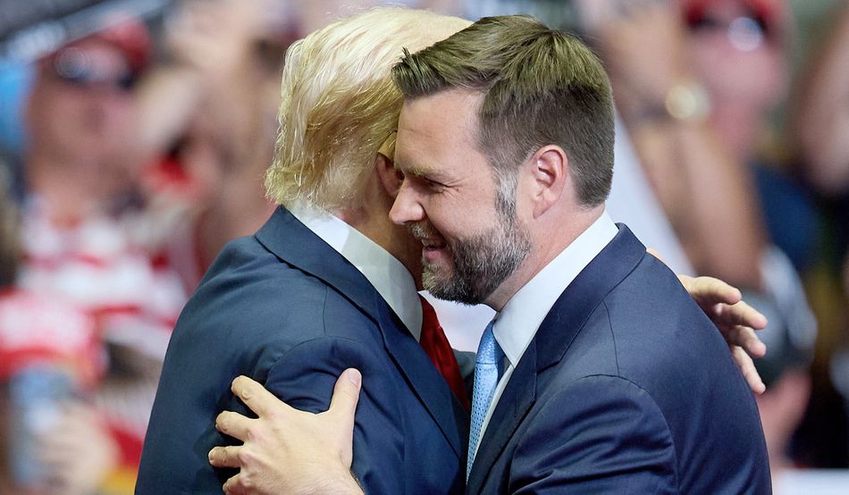 Donald Trump and his VP pick JD Vance. Image: Allison Dinner / EPA-EFE / Shutterstock.