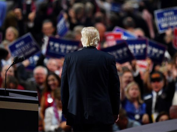 Fired—then rehired? Donald Trump speaks to the Republican National Convention in July 2016 © Simon Dack News / Alamy Stock Photo