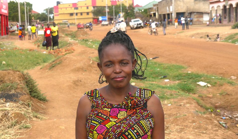 On her "morning check" radio program Susan Anyu speaks to people across Karamoja, counseling them to be peaceful. (Sophie Neiman)