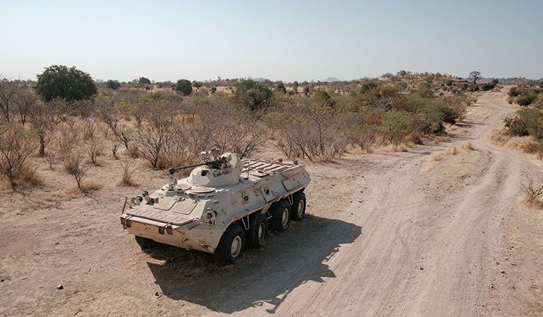 An Egyptian BTR-60 armoured personnel carrier used by the SAF and damaged during fighting with the SPLM-N