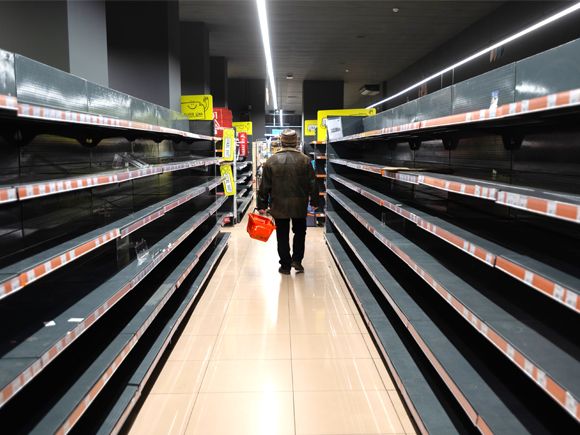 Empty shelves in Ukraine  as a result of Russia’s invasion