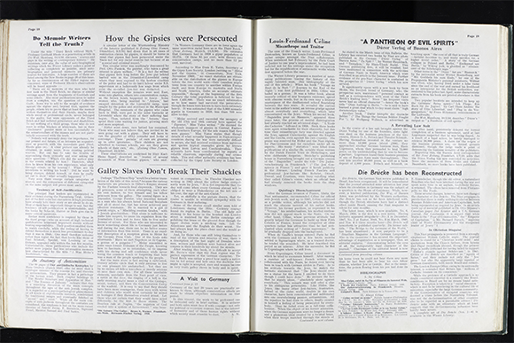 The Wiener Library Bulletin, May-June 1950, C. C. Aronsfeld, 'How the Gipsies were Persecuted'. Wiener Holocaust Library Collections