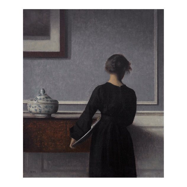 “Interior with Young Woman Seen from the Back” (circa 1903-04) by Vilhelm Hammershøi. Oil on canvas. Image: Art Collection 2 / Alamy