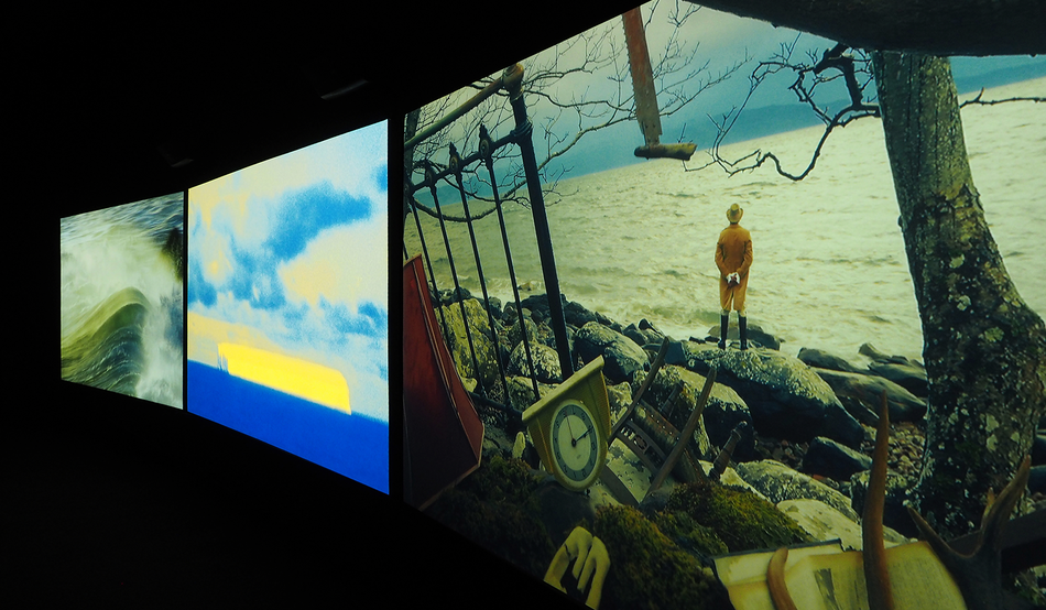 Mixing memory: an installation view of Akomfrah’s “Vertigo Sea” (2015). Image: Smoking Dogs Films. Courtesy Smoking Dogs Films and Lisson Gallery