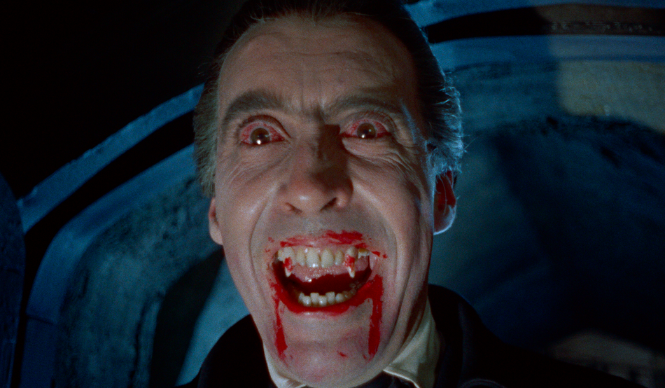 Christopher Lee’s Dracula is thirsty for blood. Image courtesy of Hammer Films