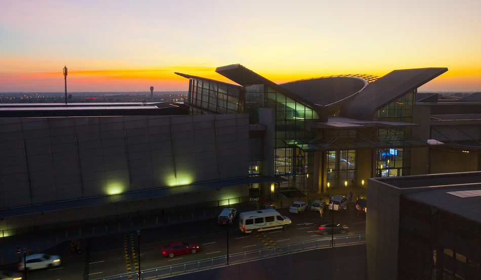 An opaque company facilitated the flight to a Johannesburg airport, where Gazan families landed without proper documentation. Image: Blaize Pascall / Alamy