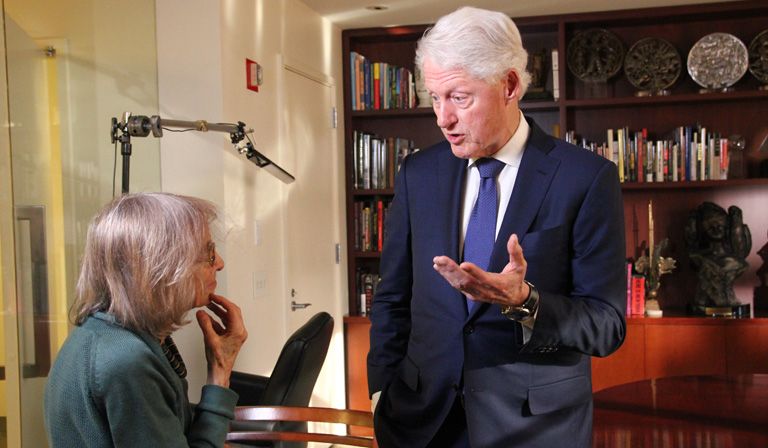 “My favourite interviewee”: Norma Percy with former US president Bill Clinton. Courtesy Norma Percy