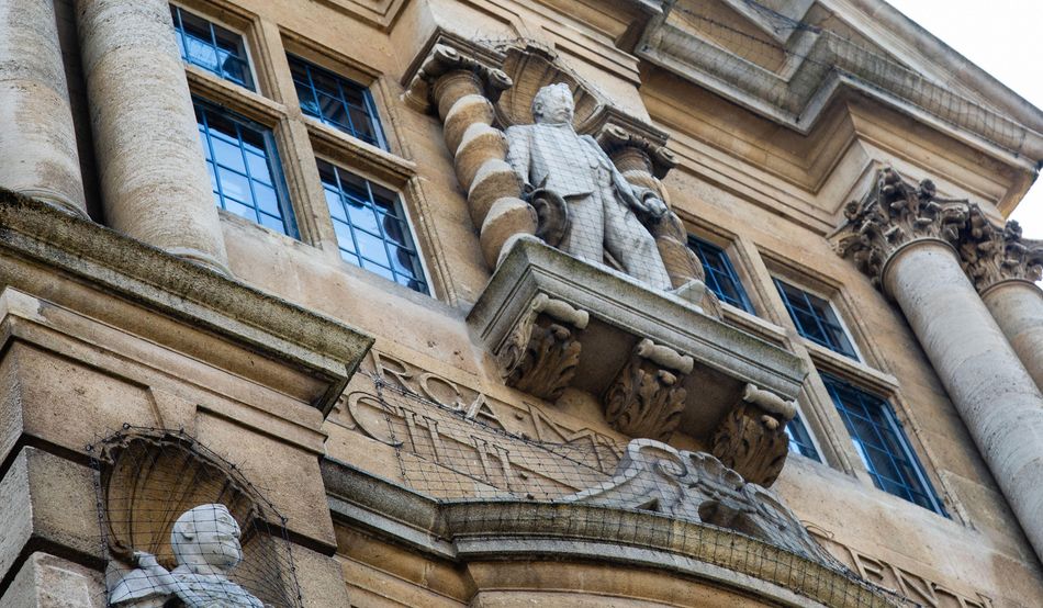 The statue of Cecil Rhodes at Oriel College. Photo by Alamy
