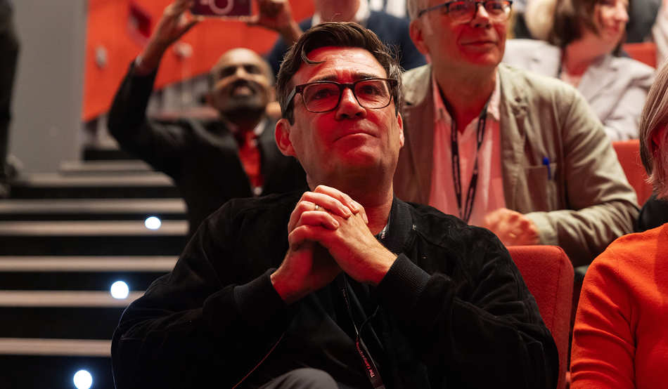 Andy Burnham at Labour conference in Liverpool on 28th September. Credit: Milo Chandler/Alamy Live News
