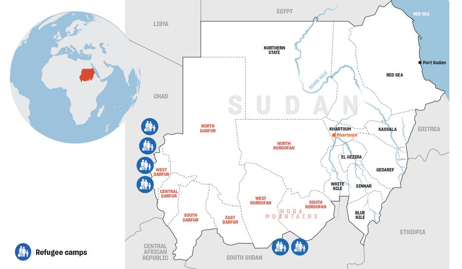 Hundreds of thousands of Darfuris fled to refugee camps in eastern Chad during the height of the genocide. Credit: Map courtesy Carrie Braes