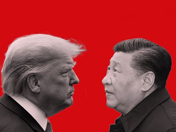 Covid-19 has merely accelerated the great geopolitical reality of the 21st century: the rise of Xi's China and the decline of Trump's America © Reuters/Kevin Lamarque & Shutterstock; Xie Huanchi/Xinhua News Agency/PA Images