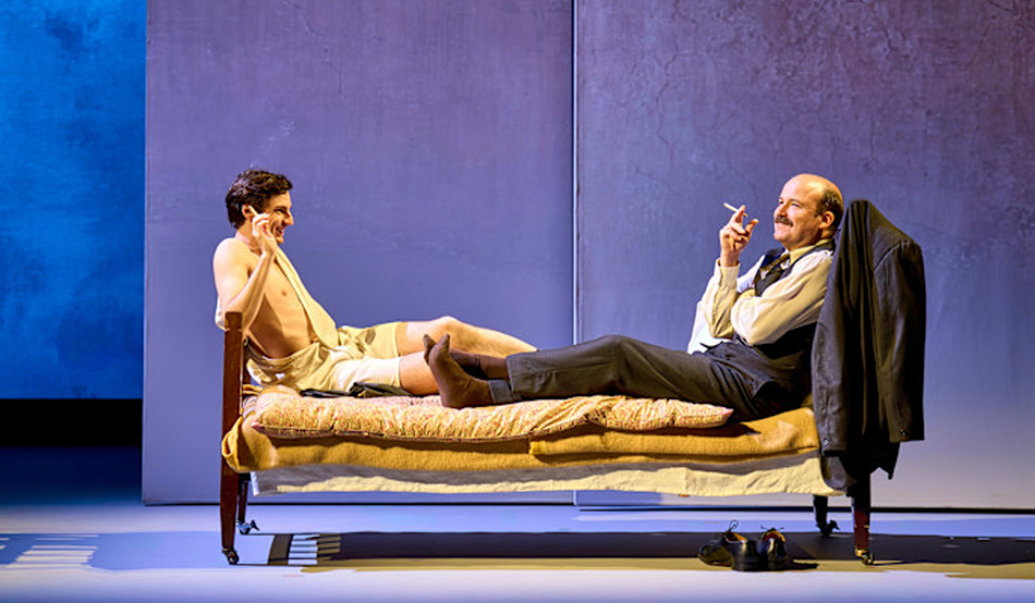 Luke Cinque White and Rory Kinnear in “The Standard of Living”. Image: Manuel Harlan